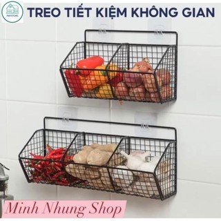 Kệ Gia Vị, Kệ Giỏ Đựng Hành, Tỏi Dán Tường, Gắn Tường Nhà Bếp Tiện Lợi Bằng Thép Sơn Tĩnh Điện -Tặng Kèm Miếng Dán