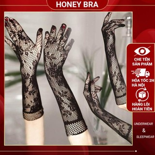 Đôi Găng Tay Cô Dâu Vải Ren Lưới Phong Cách Âu Mỹ PK05 Bao Tay Ren Hoa Phối Đồ Ngủ Nữ Gợi Cảm Sexy