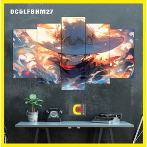 Bộ 5 Tấm Tranh Tráng Gương Ghép Decor ĐÀO HẢI TẶC - ONE PIECE - LUFFE GEAR 5 - ZOLO Dán Tường Kèm Keo 3M siêu bám dính