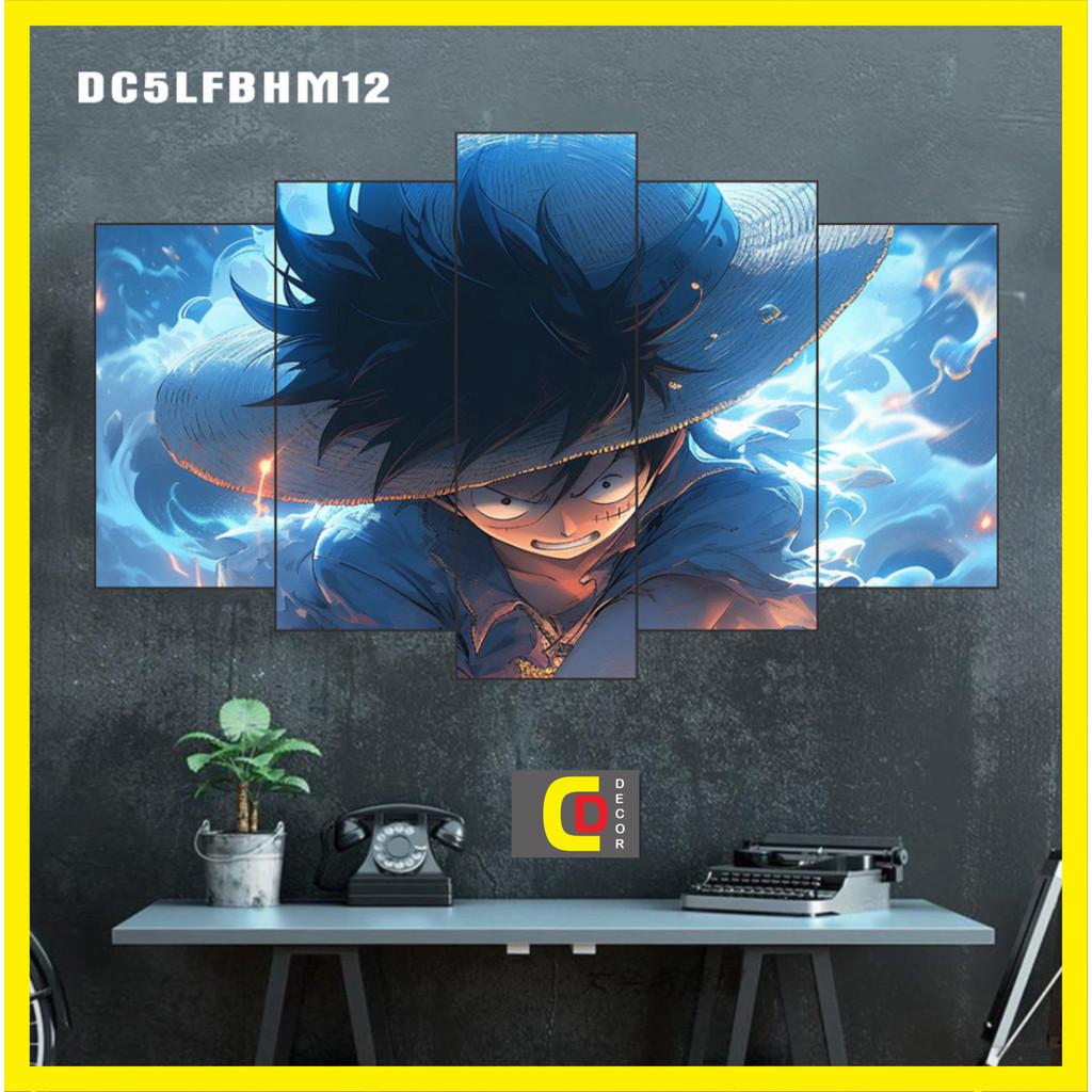 Bộ 5 Tấm Tranh Tráng Gương Ghép Decor LUFFE GEAR 5 - ZOLO  - ĐÀO HẢI TẶC - ONE PIECE Dán Tường Kèm Keo 3M siêu bám dính