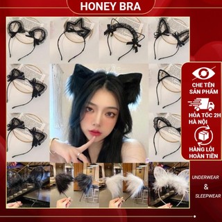 Bờm cài tóc cosplay dễ thương nhiều mẫu tai gấu, tai mèo, tai sóc PK01 Băng đô tóc phối đồ ngủ nữ gợi cảm quyến rũ