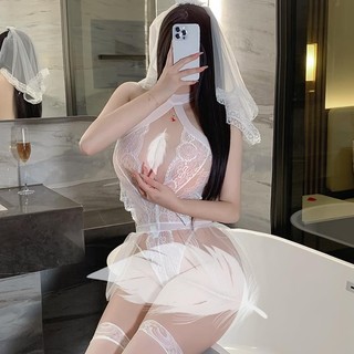 Đồ ngủ sexy cosplay cô dâu nóng bỏng DN02 Bộ Váy ngủ nữ gợi cảm cosplay cô dâu tân hôn Quyến rũ