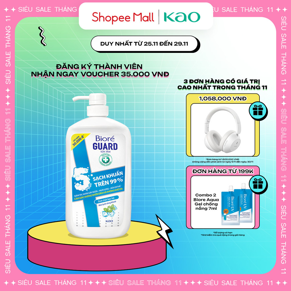 Biore Sữa Tắm Sạch Sâu Kháng Khuẩn Guard – Mát Lạnh Sảng Khoái 1.2kg ...