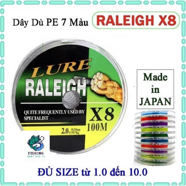 Dây dù câu cá PE Lure X8 - 7 màu cao cấp DCTT gạucxmn123