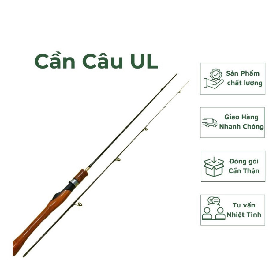 Cần Câu Lure Cần Câu UL Tralight Cán Gỗ Cao Cấp Đủ Size 1m68 1m8 1m98 gạucxmn123