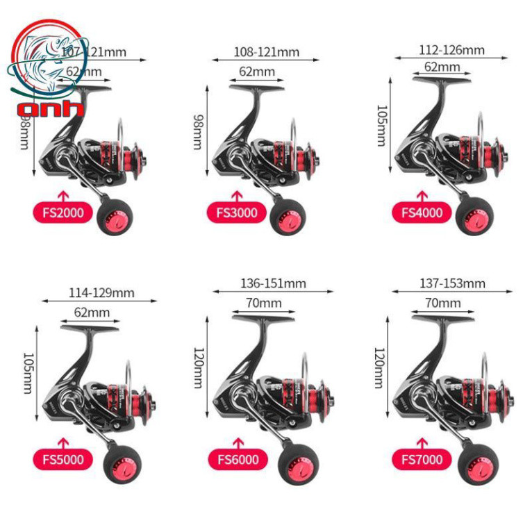 Máy Câu Cá DEUKIO FS Giá Rẻ 2000, 3000, 4000, 5000, 6000, 7000, Kim Loại, Máy Câu Đứng - DCTT gạucxmn123