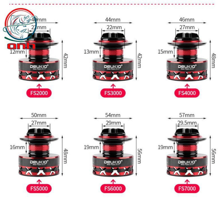 Máy Câu Cá DEUKIO FS Giá Rẻ 2000, 3000, 4000, 5000, 6000, 7000, Kim Loại, Máy Câu Đứng - DCTT gạucxmn123