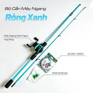 Combo Lure SaSuKe Carbon xanh ngọc Kèm Máy Ngang Kim Loại Và Quà Tặng - DCTT gạucxmn123