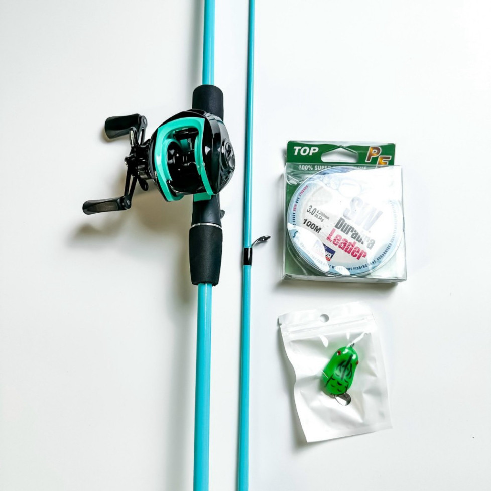 Combo Lure SaSuKe Carbon xanh ngọc Kèm Máy Ngang Kim Loại Và Quà Tặng - DCTT gạucxmn123