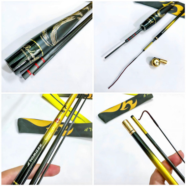 Cần câu tay Sói Vàng Độ Cứng 4H Chuyên Gẩy Rô Diếc Tạo Cảm Giác - Tặng Kèm Ngọn Phụ