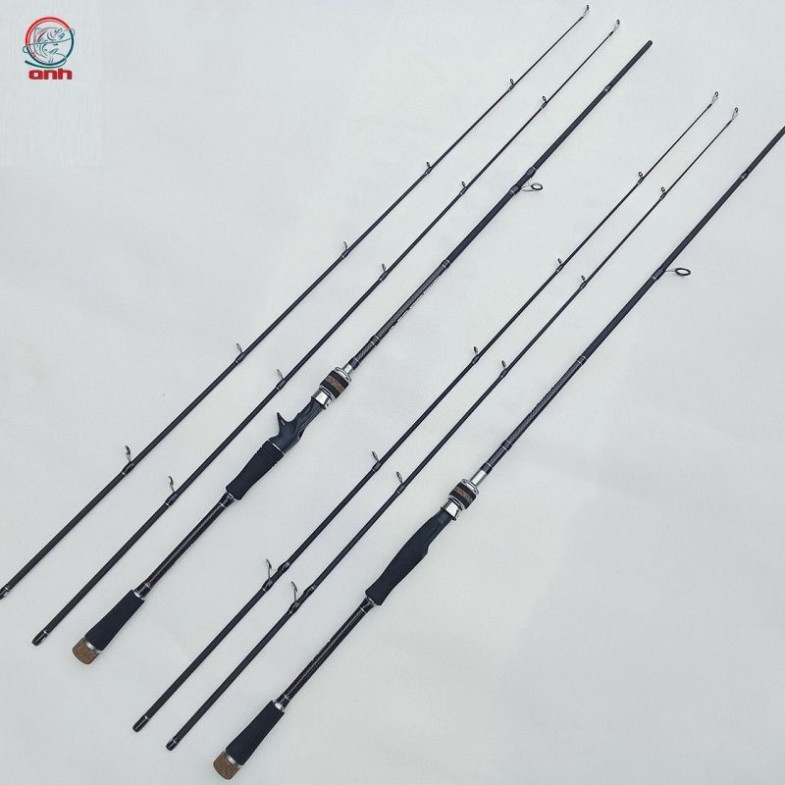 Cần Lure 2 Ngọn Hunting Black, Độ Cứng MH, H, Đủ Size 1m8, 2m1, 2m4, Chất Liệu Carbon - DCTT gạucxmn123