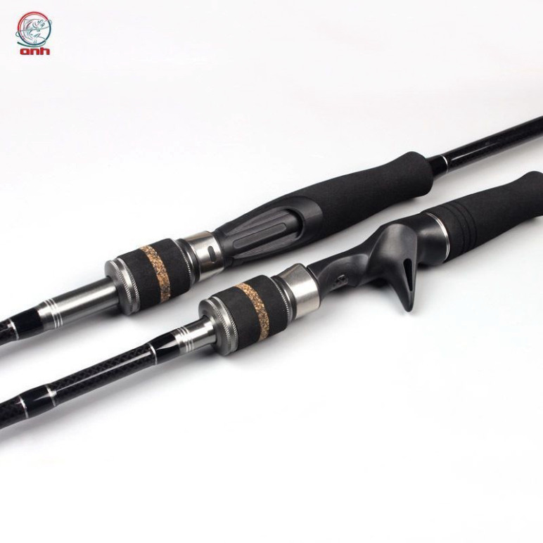 Cần Lure 2 Ngọn Hunting Black, Độ Cứng MH, H, Đủ Size 1m8, 2m1, 2m4, Chất Liệu Carbon - DCTT gạucxmn123