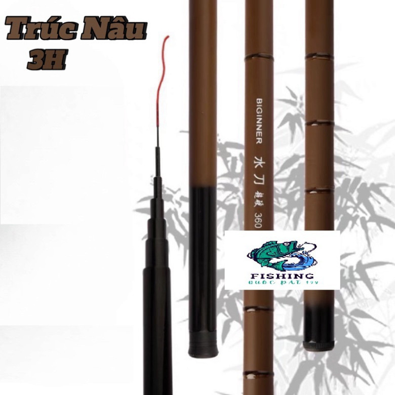 [SALE] ] Cần Câu Tay Câu Đài Trúc Nâu dài 2m7-3m6-4m5-5m4-6m3 gạucxmn123