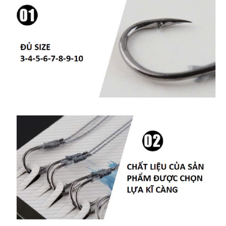 [Giá hủy diệt] Lưỡi câu cá, thẻo câu đơn buộc sẵn đủ size tiện sử dụng khi câu cá- SOMIA_fishing aghai899