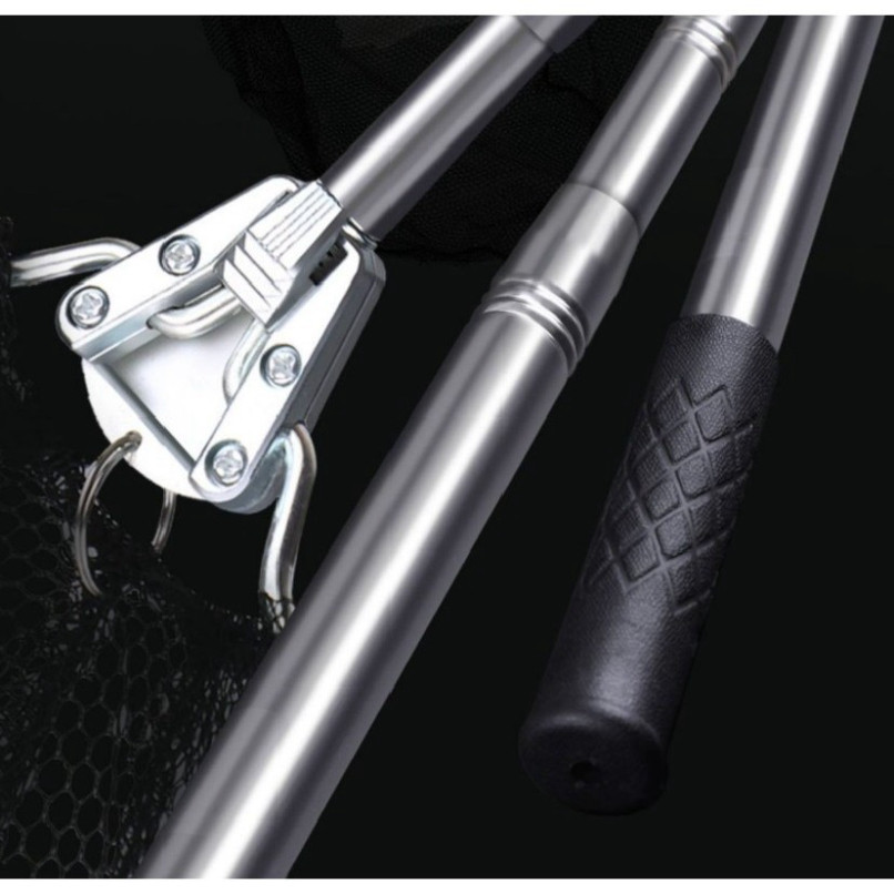 Vợt vớt cá THÔNG MINH có thể gấp gọn, cán inox 2m1 tải cá lớn- SOMIA_fishing aghai899