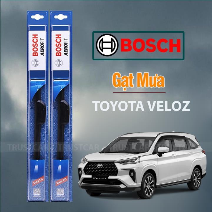 Gạt Mưa Xe TOYOTA Veloz Thương Hiệu BOSCH Aerofit Lưỡi Silicone Cao Cấp - 1 cắp 16" và 22" .