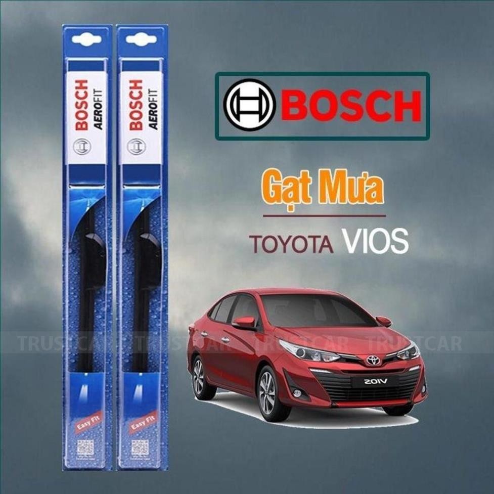 Gạt Mưa Xe Toyota Vios Thương Hiệu BOSCH Aerofit Lưỡi Silicone Cao Cấp Chính Hãng + .