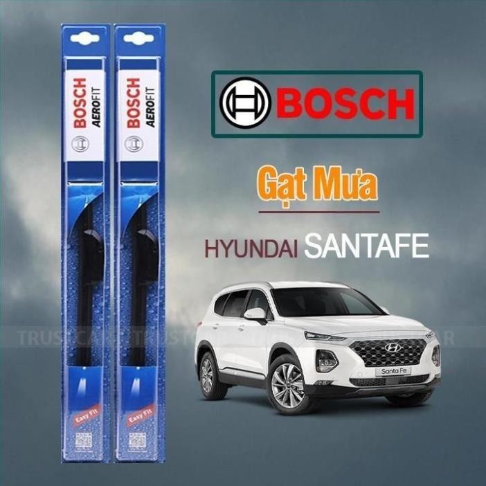 Gạt Mưa Cho Xe Hyundai Santafe Thương Hiệu BOSCH -  Lưỡi Silicone Cao Cấp - Hàng Chính Hãng + .