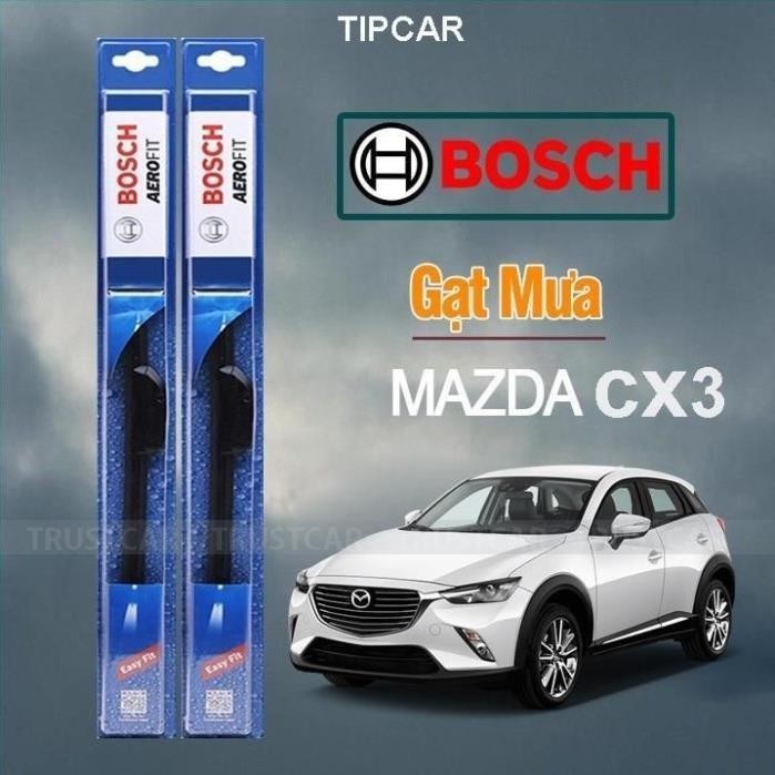Gạt Mưa  MAZDA CX-3 CX3 Bosch lưỡi mềm dành cho đời xe 2022 đến nay  chân móc U kích thước 18" và 22" .