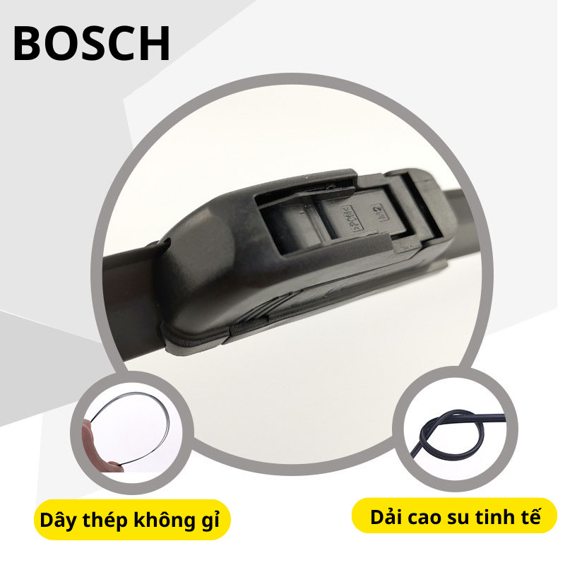 Gạt Mưa Xe Hyundai i10 Thương Hiệu Bosch - Lưỡi Silicone Cao Cấp - Hàng Chính Hãng + .