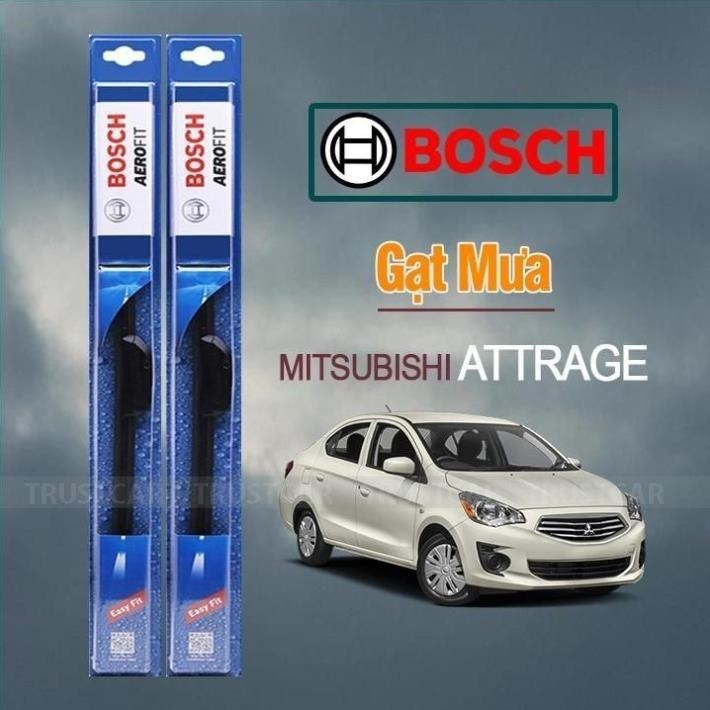 Gạt Mưa Xe Mitsubishi Attrage Thương Hiệu BOSCH Aerofit Lưỡi Silicone Cao Cấp Chính Hãng + .