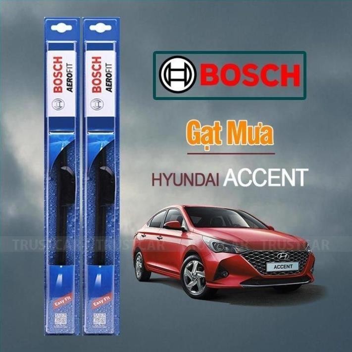 Gạt mưa xe Hyundai Accent thương hiệu Bosch Aerofit lưỡi silicon cao cấp chính hãng .