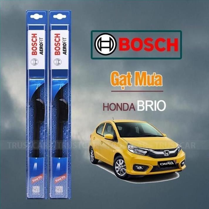 Gạt Mưa Xe Honda Brio Thương Hiệu BOSCH Aerofit Lưỡi Silicone Cao Cấp Chính Hãng + .