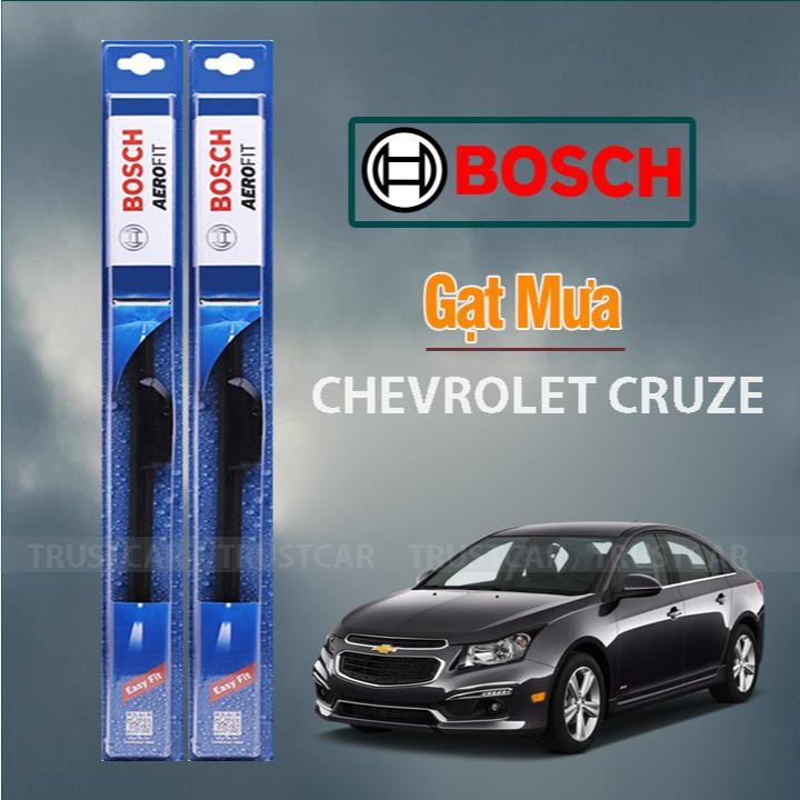 Gạt Mưa Xe Chevrolet Cruze Thương Hiệu BOSCH Aerofit Lưỡi Silicone Cao Cấp Chính Hãng + .