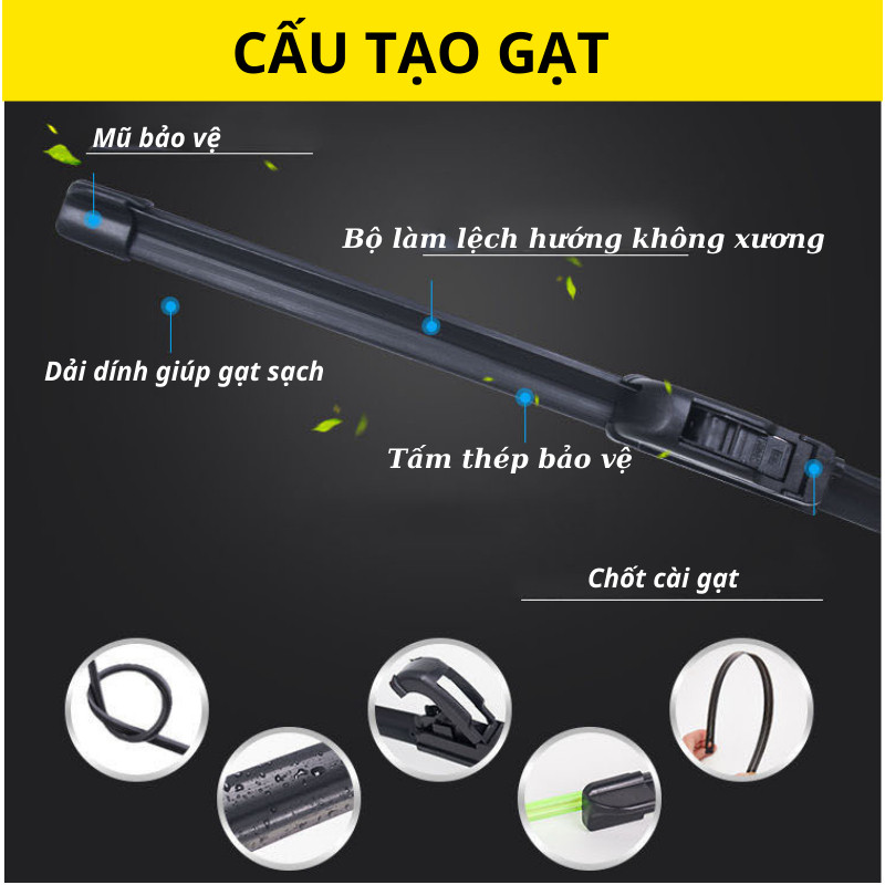 Gạt mưa xe Toyota Hilux gạt mềm không xương chính hãng Bosch ( Giá 1 đôi ) .