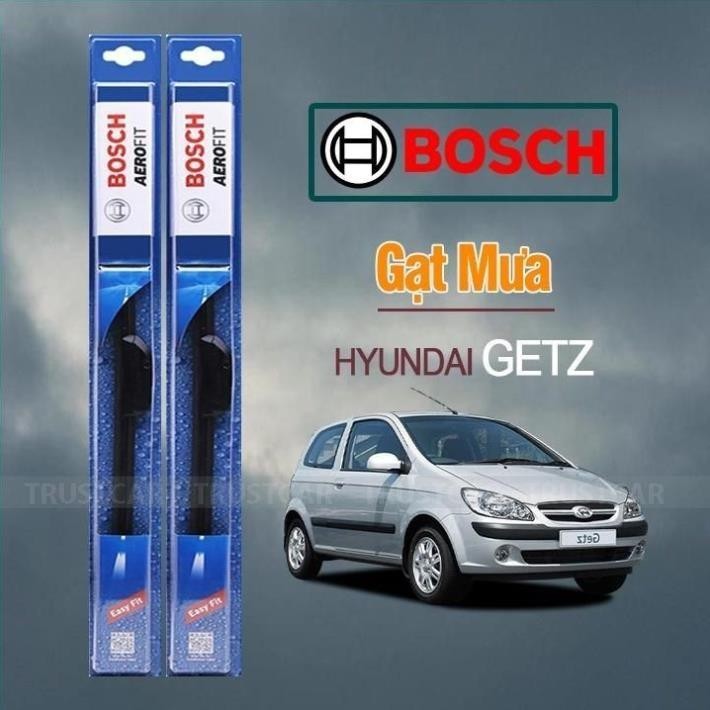 Gạt Mưa Xe Hyundai Getz Thương Hiệu BOSCH - Lưỡi Silicone - Hàng Cao Cấp Chính Hãng + .