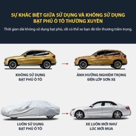 Bạt Phủ Ô Tô Chất Liệu Vải Tráng Nhôm 3 Lớp Cao Cấp Chống Mưa, Chống Nắng, Chống Xước Hiệu Quả Cao