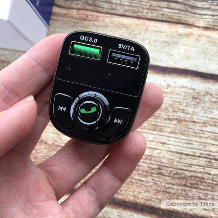 Tẩu phát nhạc qua Bluetooth trên ô tô, hỗ trợ đàm thoại rảnh tay Hyundai HY87 - Sạc nhanh QC3.0 . .