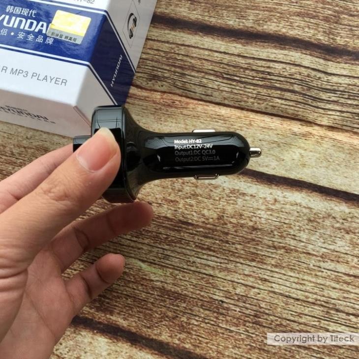Tẩu phát nhạc qua Bluetooth trên ô tô, hỗ trợ đàm thoại rảnh tay Hyundai HY87 - Sạc nhanh QC3.0 . .