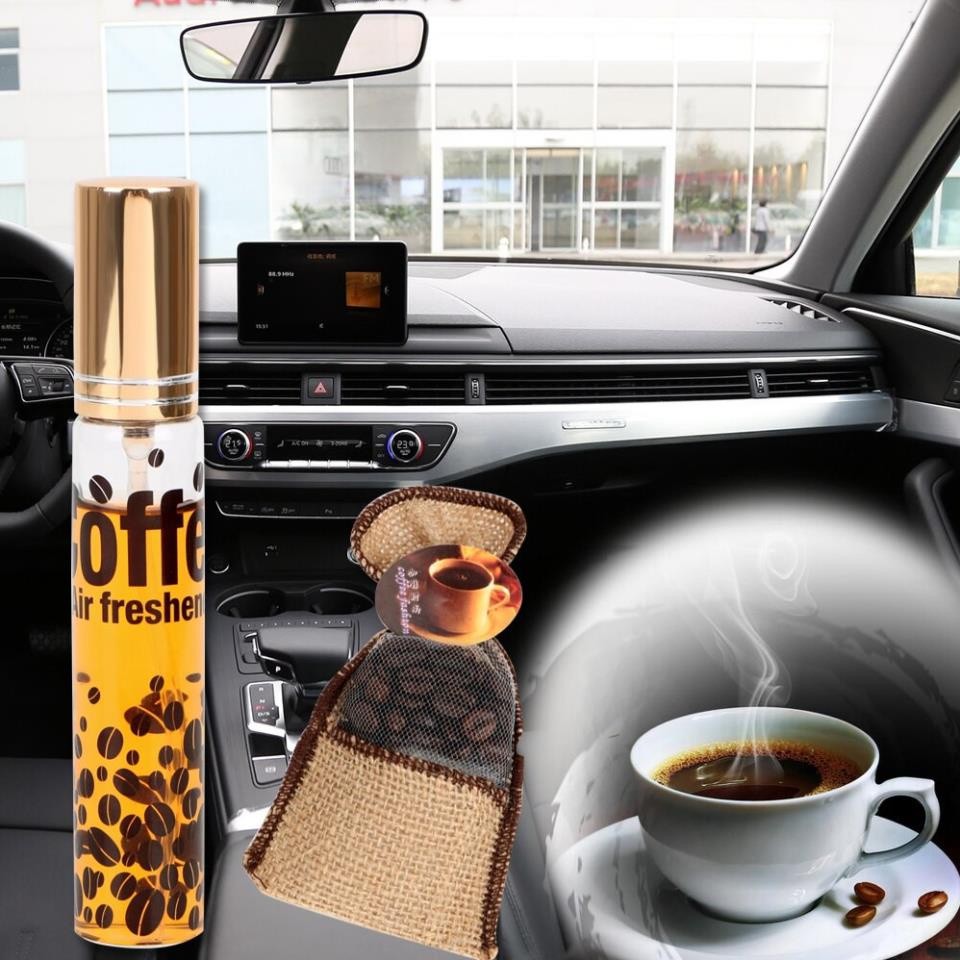 Combo Túi Cafe và Tinh Dầu Cafe Treo Xe Ô Tô . .