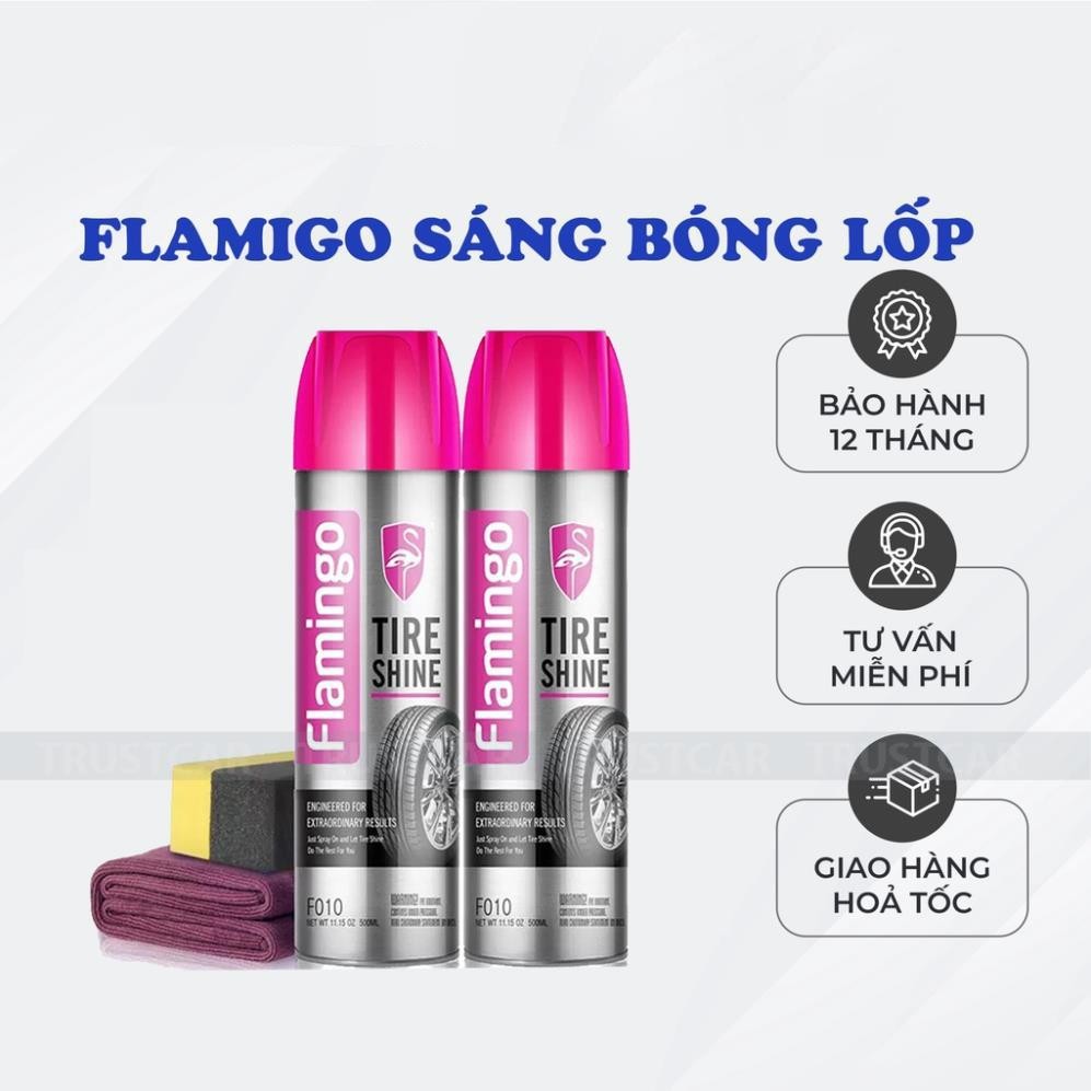 Bình xịt phục hồi và làm sáng bóng lốp xe chính hãng Flamingo
