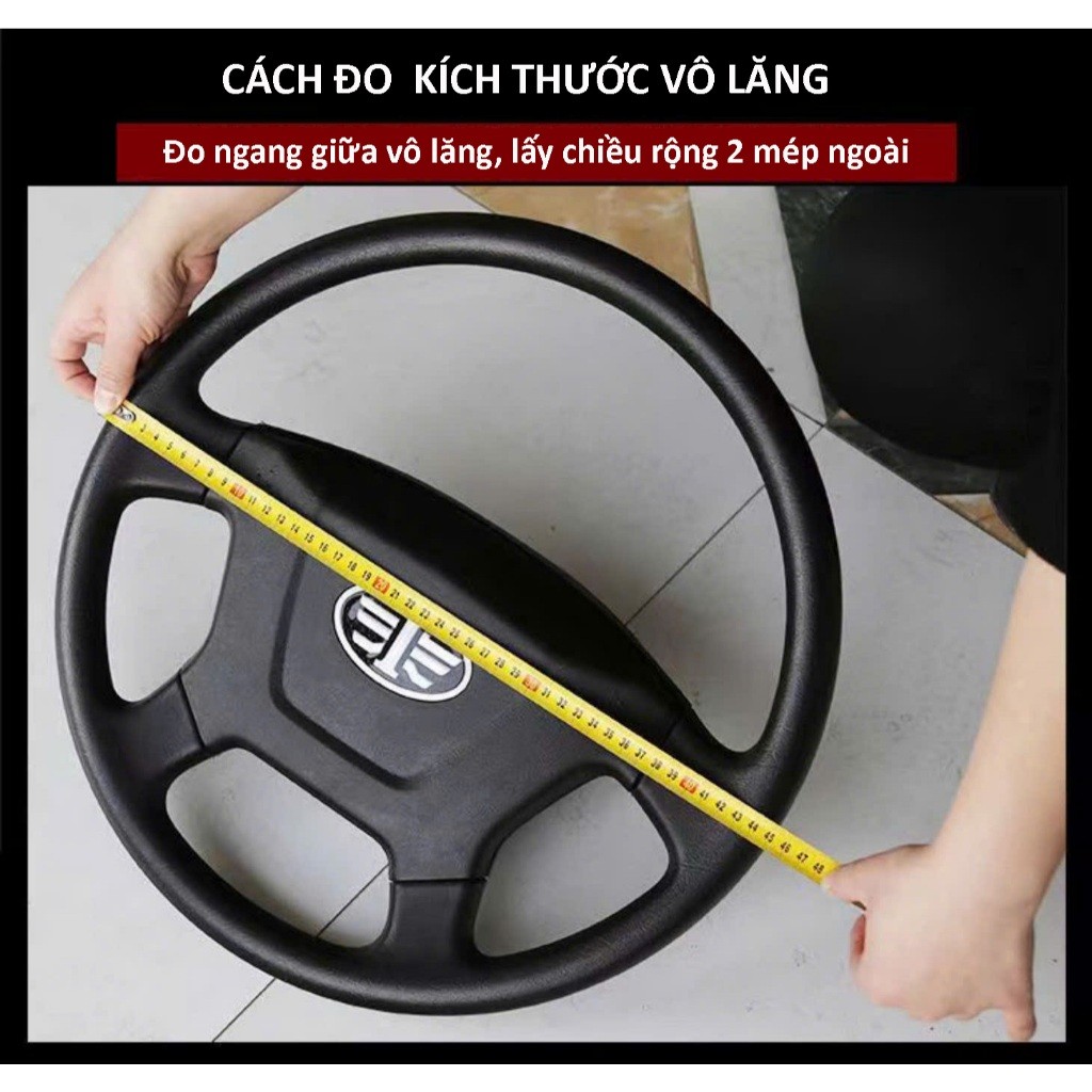 Bọc vô lăng xe tải, ô tô trên 16 chỗ chất liệu cao su non mềm mại size 40cm, 42cm, 45cm