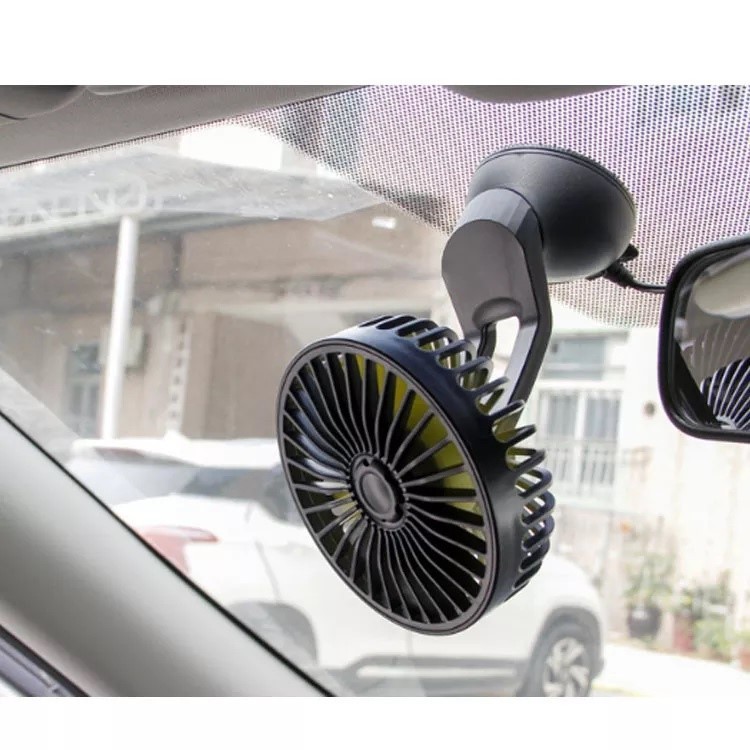 quạt ô tô 12v, 24V 360 xoay mini đôi quạt loa ô tô