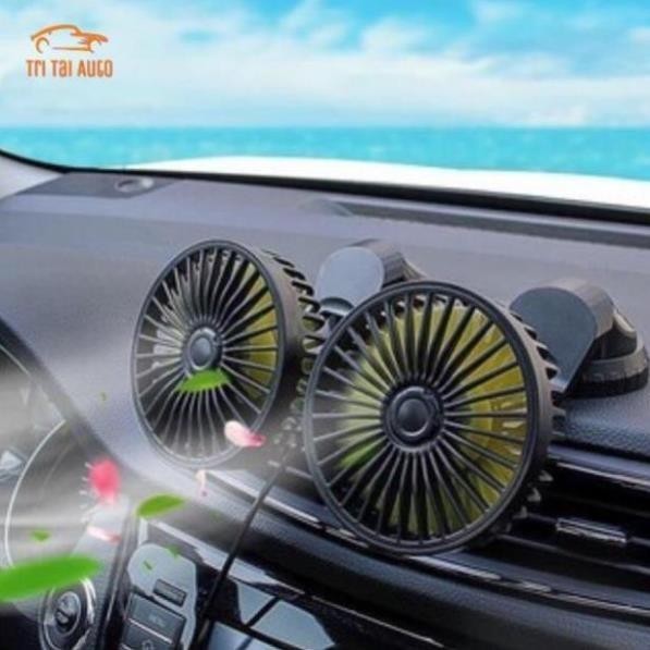 quạt ô tô 12v, 24V 360 xoay mini đôi quạt loa ô tô