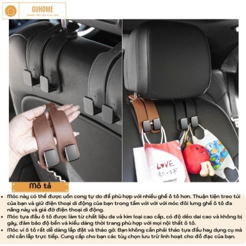 Móc Treo Đồ Gắn Ghế Xe Hơi Kiểu Móc Đôi Ghế Ô Tô Sau Móc Đôi Đa Năng Móc Xe Móc Treo Kim Loại Móc Treo Nội Thất Ô Tô