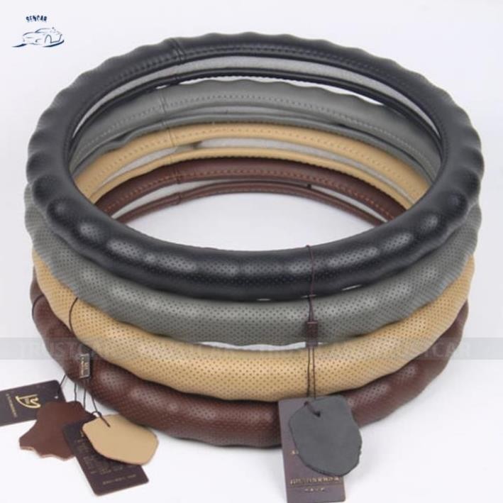 Bọc Vô Lăng Ô Tô Cao Cấp Da Thật Đục Lỗ 100% - Bảo Hành 2 năm . .