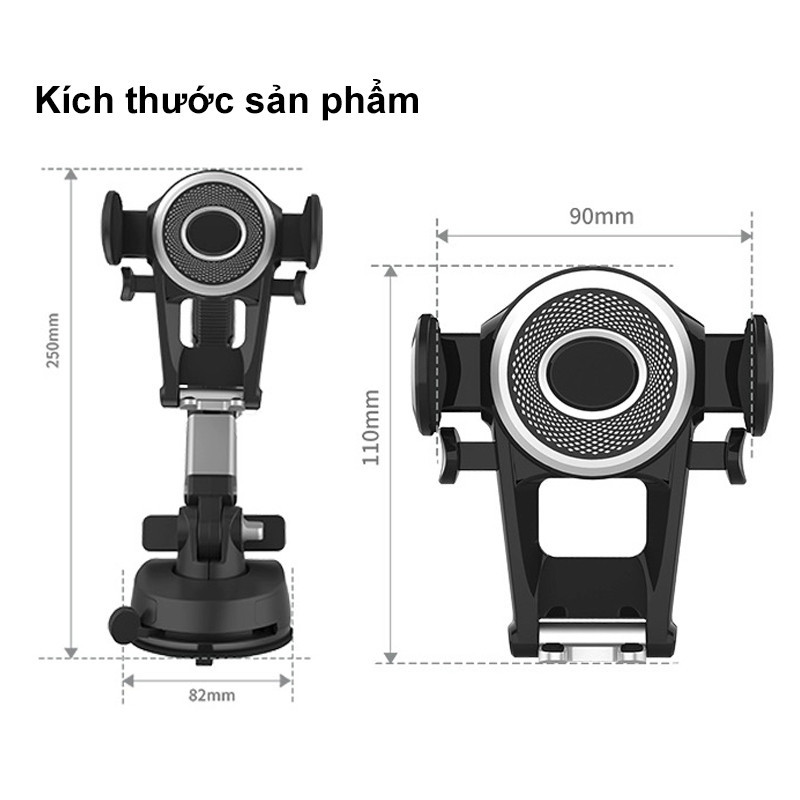 Giá đỡ điện thoại gắn trên ô tô vô cùng chắc chắn thích hợp cho tất cả các dòng điện thoại