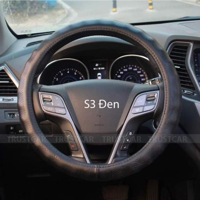 Bọc Vô Lăng Da Thật Dành Cho Honda Civic, Brio,Toyota Wigo,Suzuki Swift, Van, Xe Điện Du Lịch, Máy Xúc, Máy Cày size S