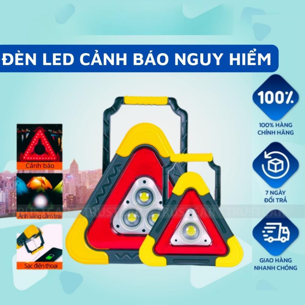 Đèn Led Cảnh Báo Khẩn Cấp Hình Tam Giác 4 Chế Độ Sáng Chạy Pin Sạc Kiêm Nguồn Điện Dự Phòng BH 1 năm