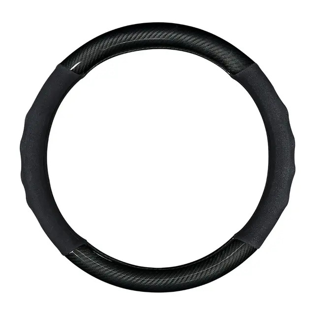 Bọc vô lăng vân carbon phối da nỉ chống mồ hôi và bám tay lái cho xe 4 -16 chỗ size 38cm