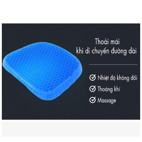 Đệm Ngồi Bệt Silicon 2 lớp Thế Hệ Mới Dạng Gel 3D Tổ Ong Nệm Lót Ghế Thoáng Khí Tuần Hoàn Ngồi Lâu Không Mỏi