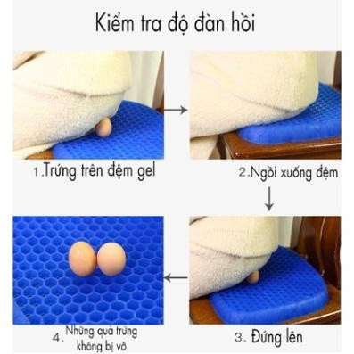 Đệm Ngồi Bệt Silicon 2 lớp Thế Hệ Mới Dạng Gel 3D Tổ Ong Nệm Lót Ghế Thoáng Khí Tuần Hoàn Ngồi Lâu Không Mỏi