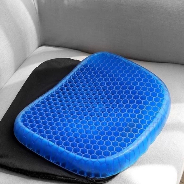 Đệm Ngồi Bệt Silicon 2 lớp Thế Hệ Mới Dạng Gel 3D Tổ Ong Nệm Lót Ghế Thoáng Khí Tuần Hoàn Ngồi Lâu Không Mỏi
