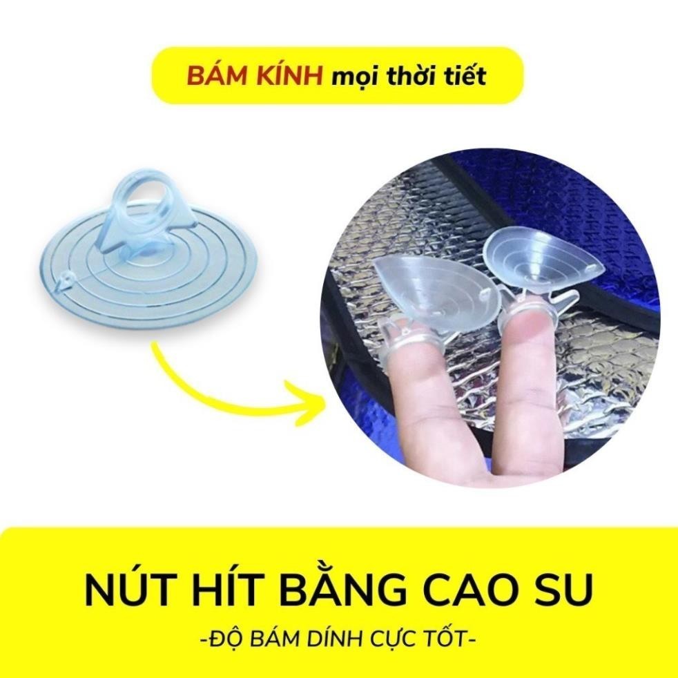 Tấm che nắng cửa kính ô tô dạng miếng chắn nắng kính lái kính sau xe hơi cao cấp phủ bạc hình tròn