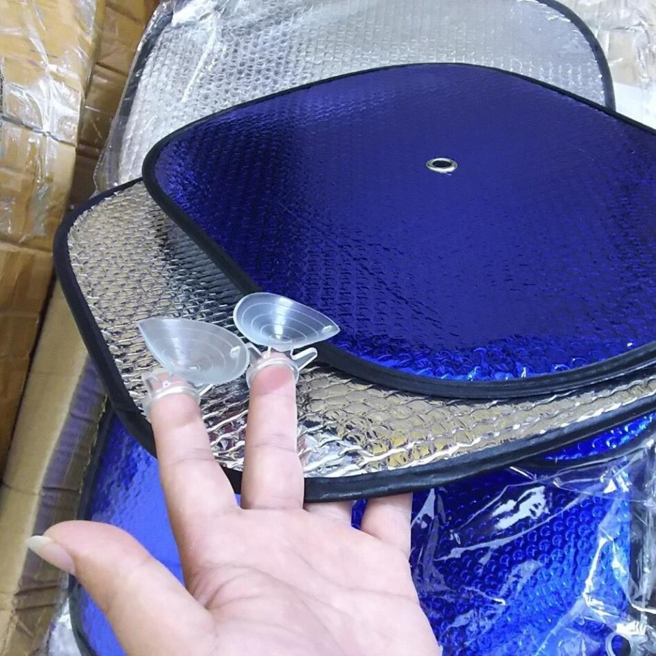 Tấm che nắng cửa kính ô tô dạng miếng chắn nắng kính lái kính sau xe hơi cao cấp phủ bạc hình tròn