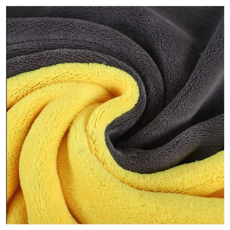 Khăn Lau Đa Năng Microfiber 2 Mặt Vàng - Xám Siêu Thấm Cực Dày Không Đổ Lông Chuyên Dụng Cho Ô Tô Xe Hơi + .